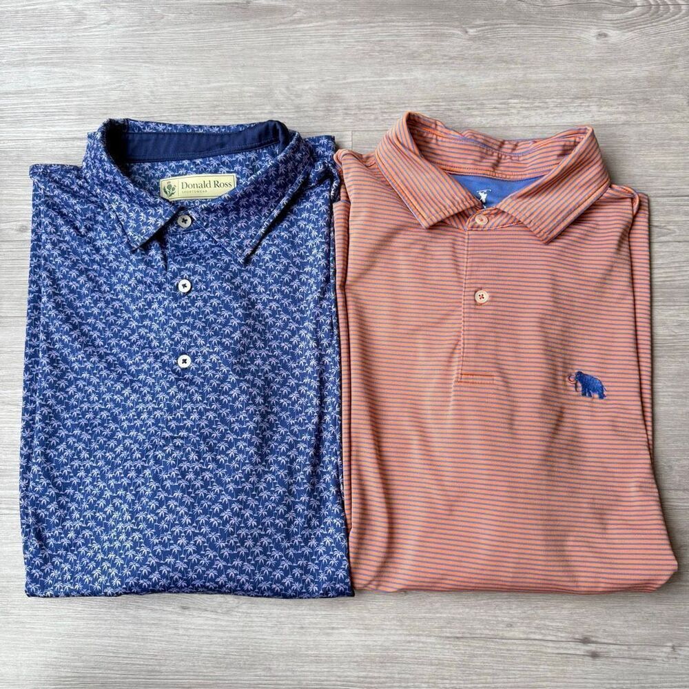 Set of 2 golf shirts Donald Ross and Fairway & Greene size XL